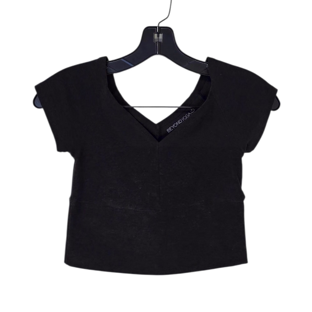 Beyond Yoga Spacedye Short Sleeve Cropped Tank Darkest Night Women's Small
